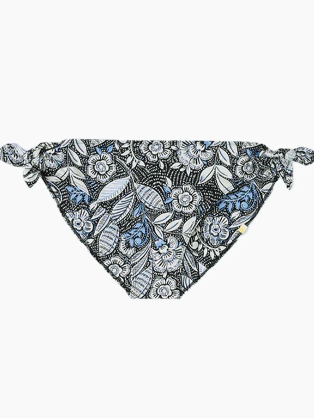NWT summersalt Floral Tie-Side Bikini Bottom in Black Blue Resort Swim Vacation